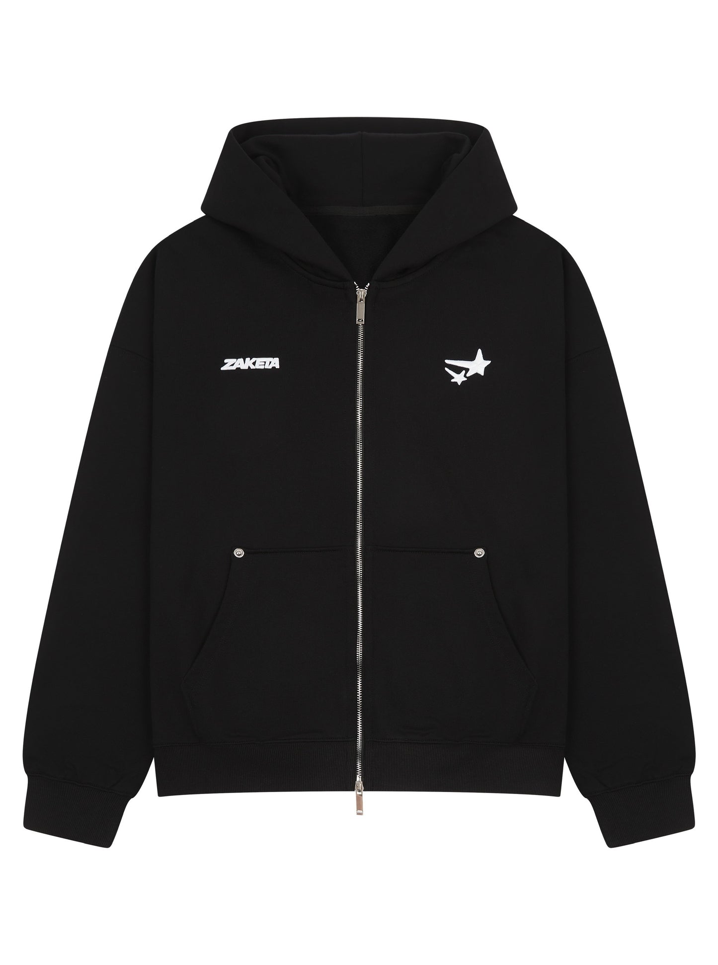 Black Zip Hoodie - Split Logo