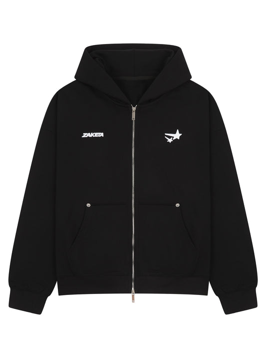 Black Zip Hoodie - Split Logo