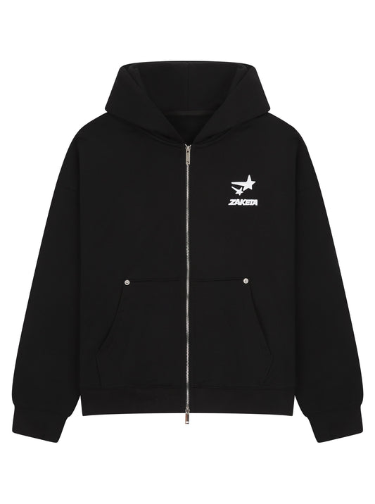 Black Zip Hoodie - Classic Logo