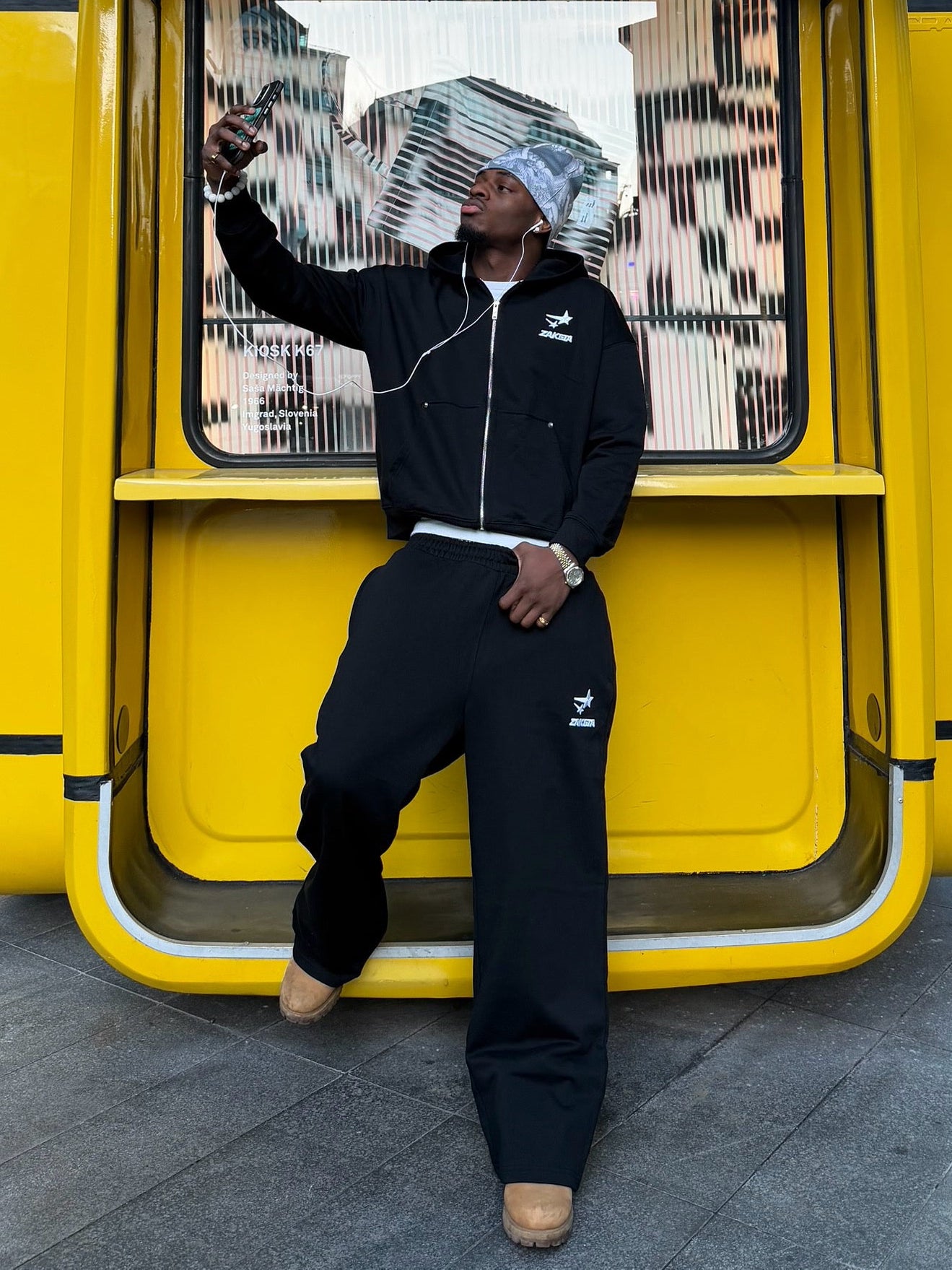 Black Zip Hoodie - Classic Logo